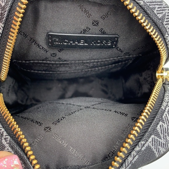 Michael Kors Sloan Editor Small Phone Logo Jacquard Crossbody Black Multi - Picture 7 of 16